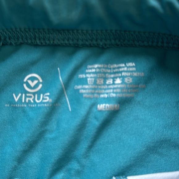 Virus Mens Medium Half Tights Turquoise - Picture 4 of 6
